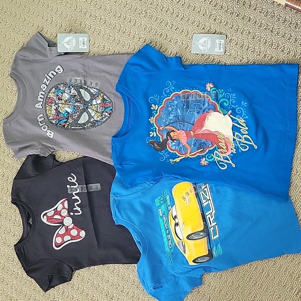 4 New Disney Shirts size 5/6